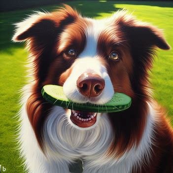 dogs Eat cucumber