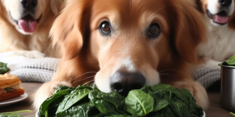 Dogs Eating Spinach