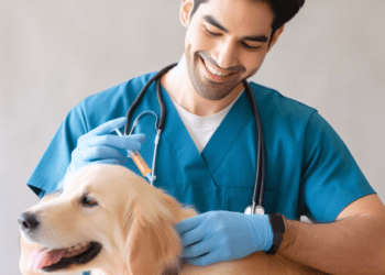 vet giving Lufenuron to dog