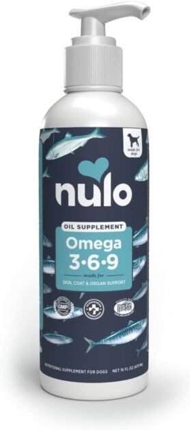 Nulo Omega 3-6-9 Fish Oil for Dogs and Puppies, Supports Skin & Coat Health, Joint Health, Heart Health, 16 Ounces