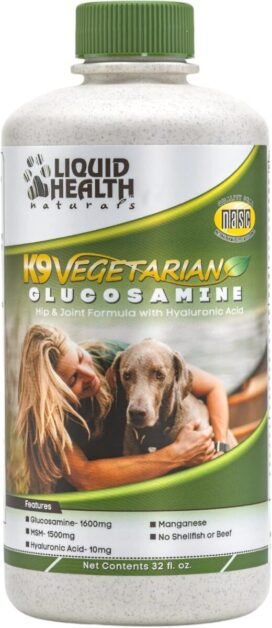 
LIQUIDHEALTH 32 Oz K9 Vegetarian Liquid Glucosamine for All Dogs Canines - Chondroitin, MSM, Omega 3, Anti Oxidants Hyaluronic Acid