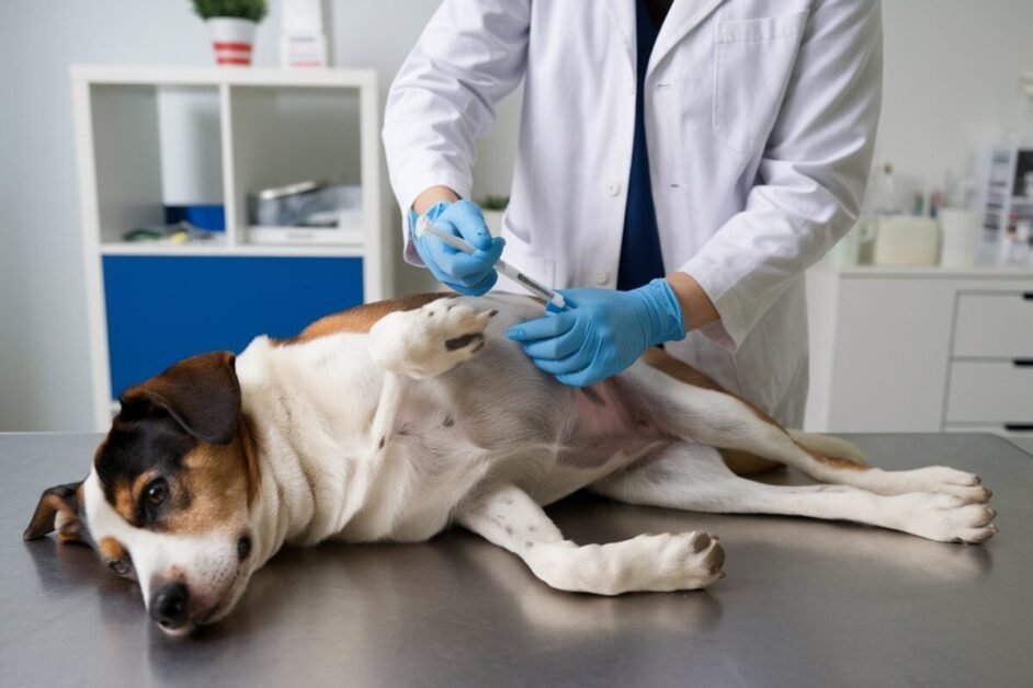 Neopar Vaccine administration to Dog