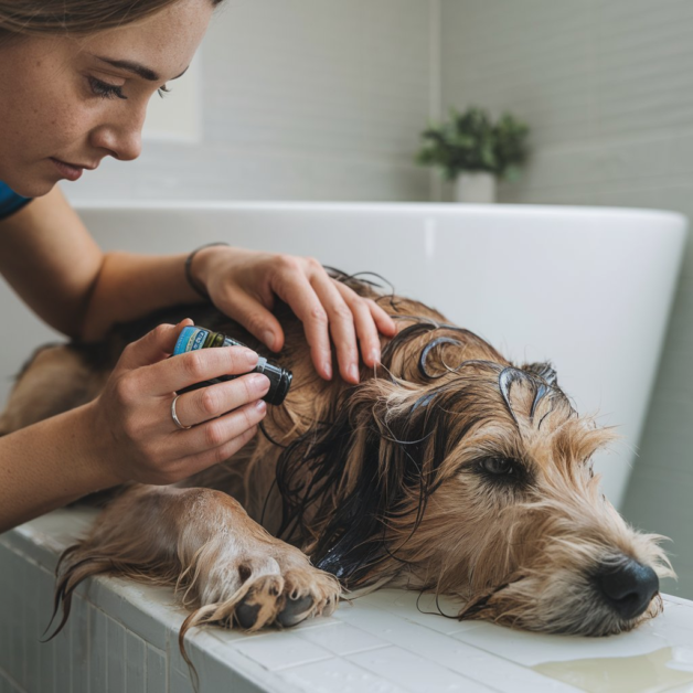 melaleuca oil on dog coat