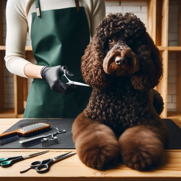 Irish Water Spaniel grooming 