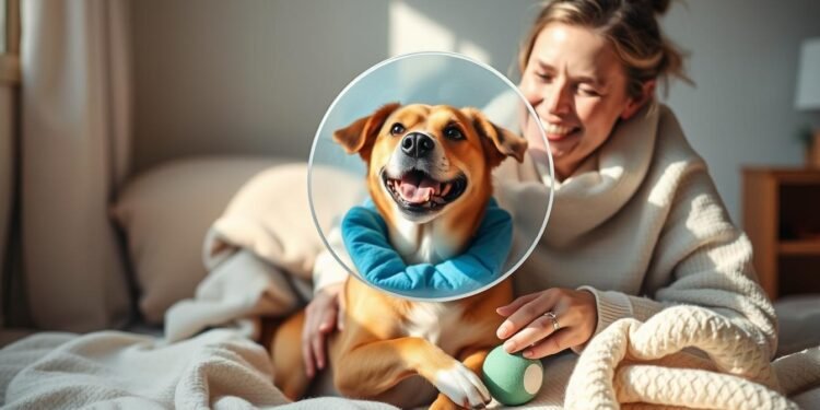 dog cone comfort and healing