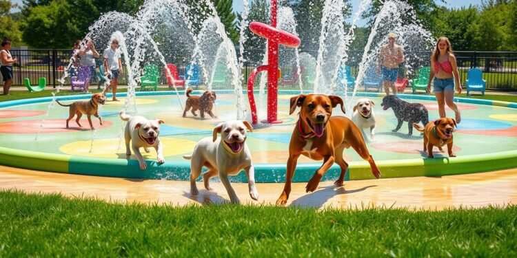 dog splash pad for summer fun