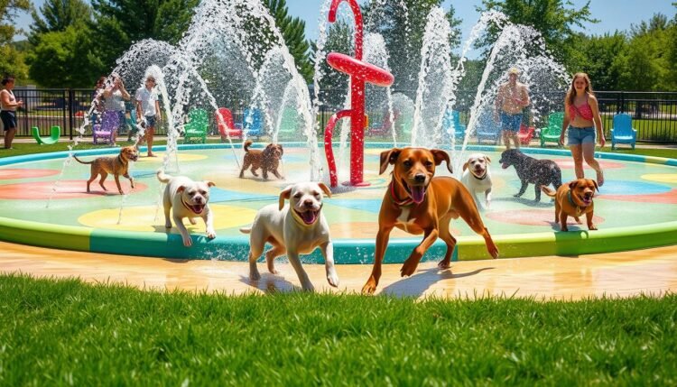 dog splash pad for summer fun