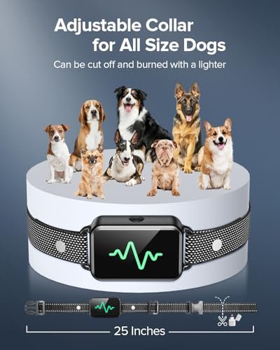 Dog Training Collar with Remote, Ycoev Dog Training Collar IP67 Waterproof, Training Collar for Large Medium Small Dogs, Rechargeable E-Collar for Dogs with 4 Modes Beep, Vibration (Black)