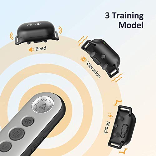 PATPET Dog Training Collar with Remote - Electric Dog Shock Collar for Small Medium Large Dogs - 3 Adjustable Safe Modes, Rechargeable Waterproof E Collar for Dogs (8-120 lbs)