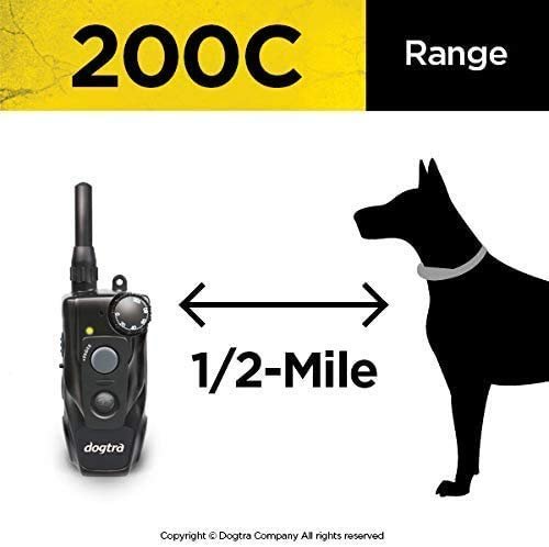 Dogtra E-Collar 200C / 202C Dog Training Collar System with Remote – 1/2 Mile Range, 1-2 Dog System - Rechargeable, Waterproof, Ergonomic - Includes eOutletdeals Pet Travel Bowl