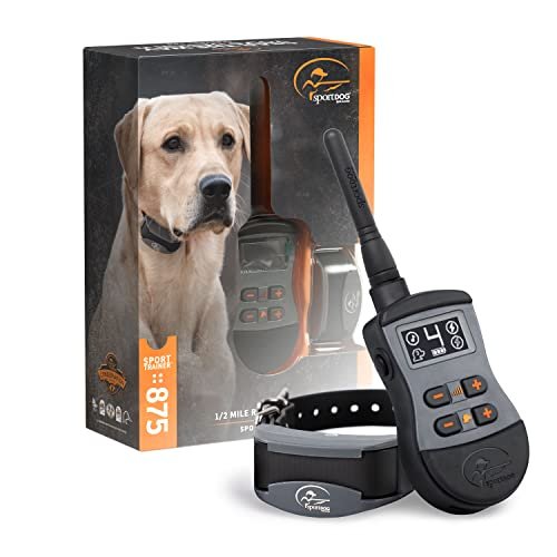 SportDOG Brand SportTrainer 875 Remote Trainer - Static Collar - 1/2 Mile Range - OLED Screen - Waterproof, Rechargeable E-Collar with Remote - Tone, Vibration, and Static, Black