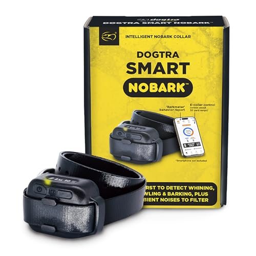 Dogtra Smart NOBARK, detects Whining and Barking, App Control e-Collar, Usage Notification, Behavior Report, Waterproof(IPX9K), 30 Yard Range, Compact Size for 10lbs Dogs, Triple Detection Accuracy.