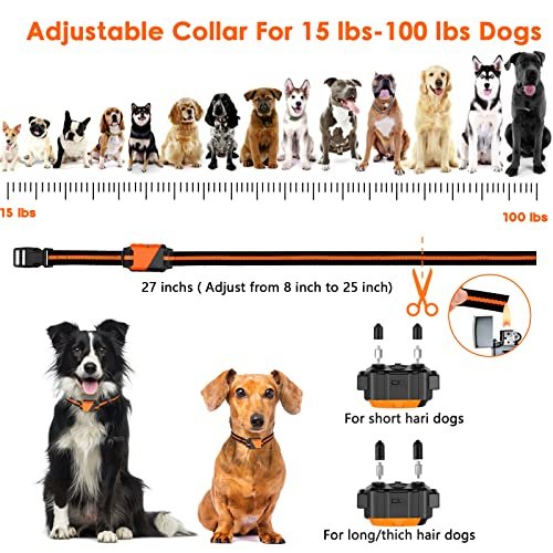 PIOUNS Shock Collar for Dogs, IP67 Waterproof Dog Training Collar with Remote, 3 Training Modes with Beep, Vibration, and Safe Static, Rechargeable E Collar for Large Medium