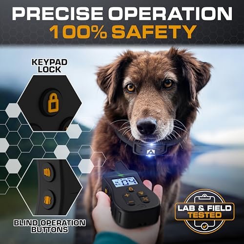 INVIROX Shock Collar for Dogs [Ultra K9] 124 Training Levels, 4 Powerful Modes with Night-Light and ¾ Mile Range 100% Safe Dog Training Collars for Large Dogs IP67 Waterproof E Collar
