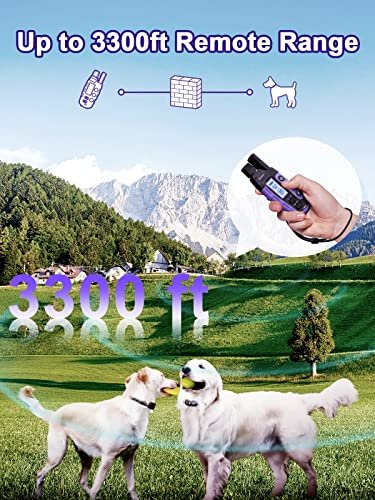BOUSNIC Dog Shock Collar 2 Dogs (5-120Lbs) - 3300 ft Waterproof Training Collar for Dogs Large Medium Small with Rechargeable Remote, Beep (1-8) Vibration (1-16) and Humane Shock (1-99) Modes