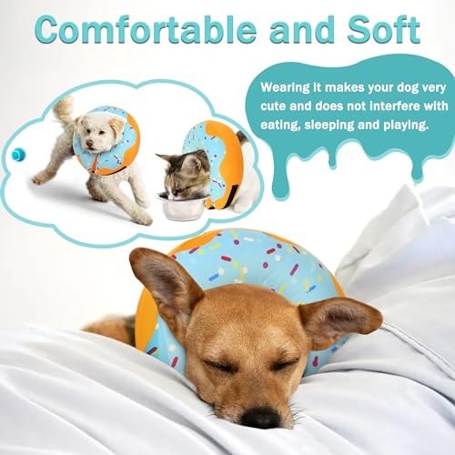 Recovery Donut Collar for Dogs & Cat,Inflatable Dog Cone Collar Alternative After Surgery,Soft Cone for Large Medium Small Dog,Adjustable Pet Neck Donut(Blue,X-Large)