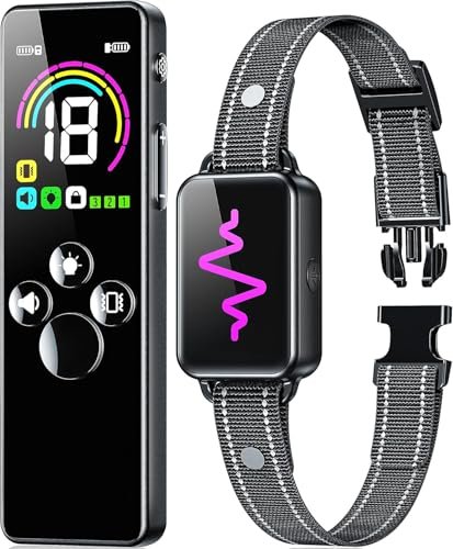Dog Training Collar with Remote, Ycoev Dog Training Collar IP67 Waterproof, Training Collar for Large Medium Small Dogs, Rechargeable E-Collar for Dogs with 4 Modes Beep, Vibration (Black)