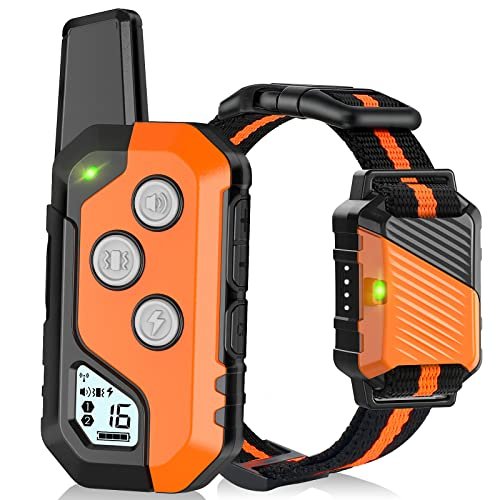 PIOUNS Shock Collar for Dogs, IP67 Waterproof Dog Training Collar with Remote, 3 Training Modes with Beep, Vibration, and Safe Static, Rechargeable E Collar for Large Medium