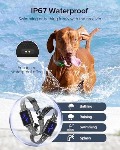 Dog Training Collar with Remote, Ycoev Dog Training Collar IP67 Waterproof, Training Collar for Large Medium Small Dogs, Rechargeable E-Collar for Dogs with 4 Modes Beep, Vibration (Black)