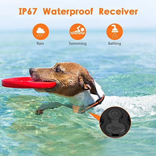 PIOUNS Shock Collar for Dogs, IP67 Waterproof Dog Training Collar with Remote, 3 Training Modes with Beep, Vibration, and Safe Static, Rechargeable E Collar for Large Medium