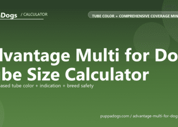 Advantage Multi for Dogs Tube Size Calculator - free PuppaDogs calculator