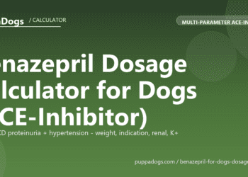 Benazepril Dosage Calculator for Dogs (ACE-Inhibitor) - free PuppaDogs calculator