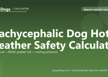 Brachycephalic Dog Hot Weather Safety Calculator - free PuppaDogs calculator