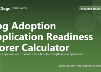 Dog Adoption Application Readiness Scorer Calculator - free PuppaDogs calculator
