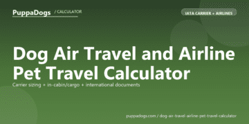 Dog Air Travel and Airline Pet Travel Calculator - free PuppaDogs calculator