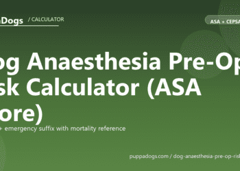 Dog Anaesthesia Pre-Op Risk Calculator (ASA Score) - free PuppaDogs calculator