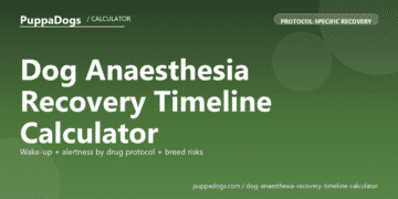 Dog Anaesthesia Recovery Timeline Calculator - free PuppaDogs calculator