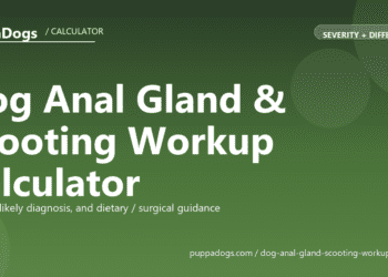 Dog Anal Gland & Scooting Workup Calculator - free PuppaDogs calculator