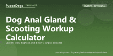 Dog Anal Gland & Scooting Workup Calculator - free PuppaDogs calculator