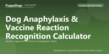 Dog Anaphylaxis & Vaccine Reaction Recognition Calculator - free PuppaDogs calculator