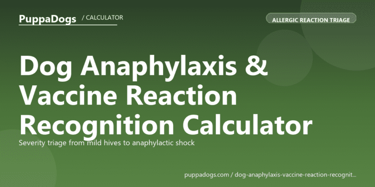 Dog Anaphylaxis & Vaccine Reaction Recognition Calculator - free PuppaDogs calculator