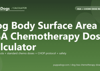 Dog Body Surface Area BSA Chemotherapy Dose Calculator - free PuppaDogs calculator