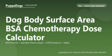 Dog Body Surface Area BSA Chemotherapy Dose Calculator - free PuppaDogs calculator