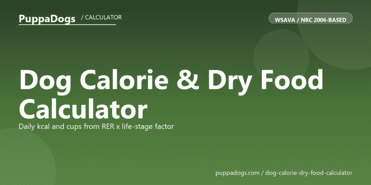 Dog Calorie & Dry Food Calculator - free PuppaDogs calculator
