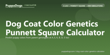 Dog Coat Color Genetics Punnett Square Calculator - free PuppaDogs calculator