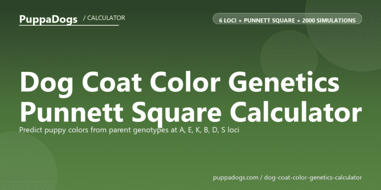 Dog Coat Color Genetics Punnett Square Calculator - free PuppaDogs calculator