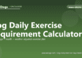 Dog Daily Exercise Requirement Calculator - free PuppaDogs calculator