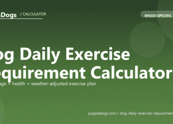 Dog Daily Exercise Requirement Calculator - free PuppaDogs calculator