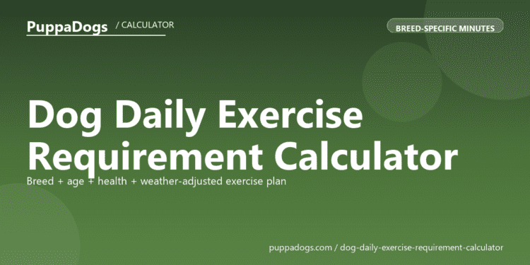 Dog Daily Exercise Requirement Calculator - free PuppaDogs calculator