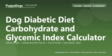 Dog Diabetic Diet Carbohydrate and Glycemic Index Calculator - free PuppaDogs calculator