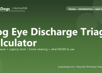 Dog Eye Discharge Triage Calculator - free PuppaDogs calculator