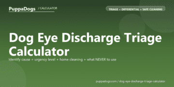 Dog Eye Discharge Triage Calculator - free PuppaDogs calculator