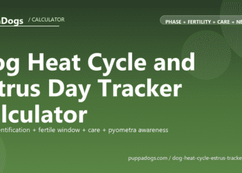 Dog Heat Cycle and Estrus Day Tracker Calculator - free PuppaDogs calculator