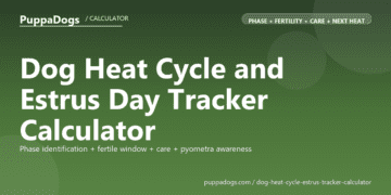 Dog Heat Cycle and Estrus Day Tracker Calculator - free PuppaDogs calculator