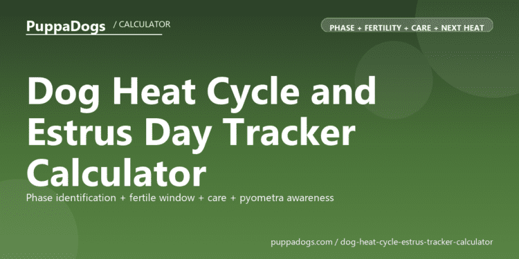 Dog Heat Cycle and Estrus Day Tracker Calculator - free PuppaDogs calculator