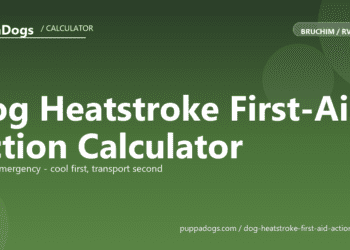Dog Heatstroke First-Aid Action Calculator - free PuppaDogs calculator